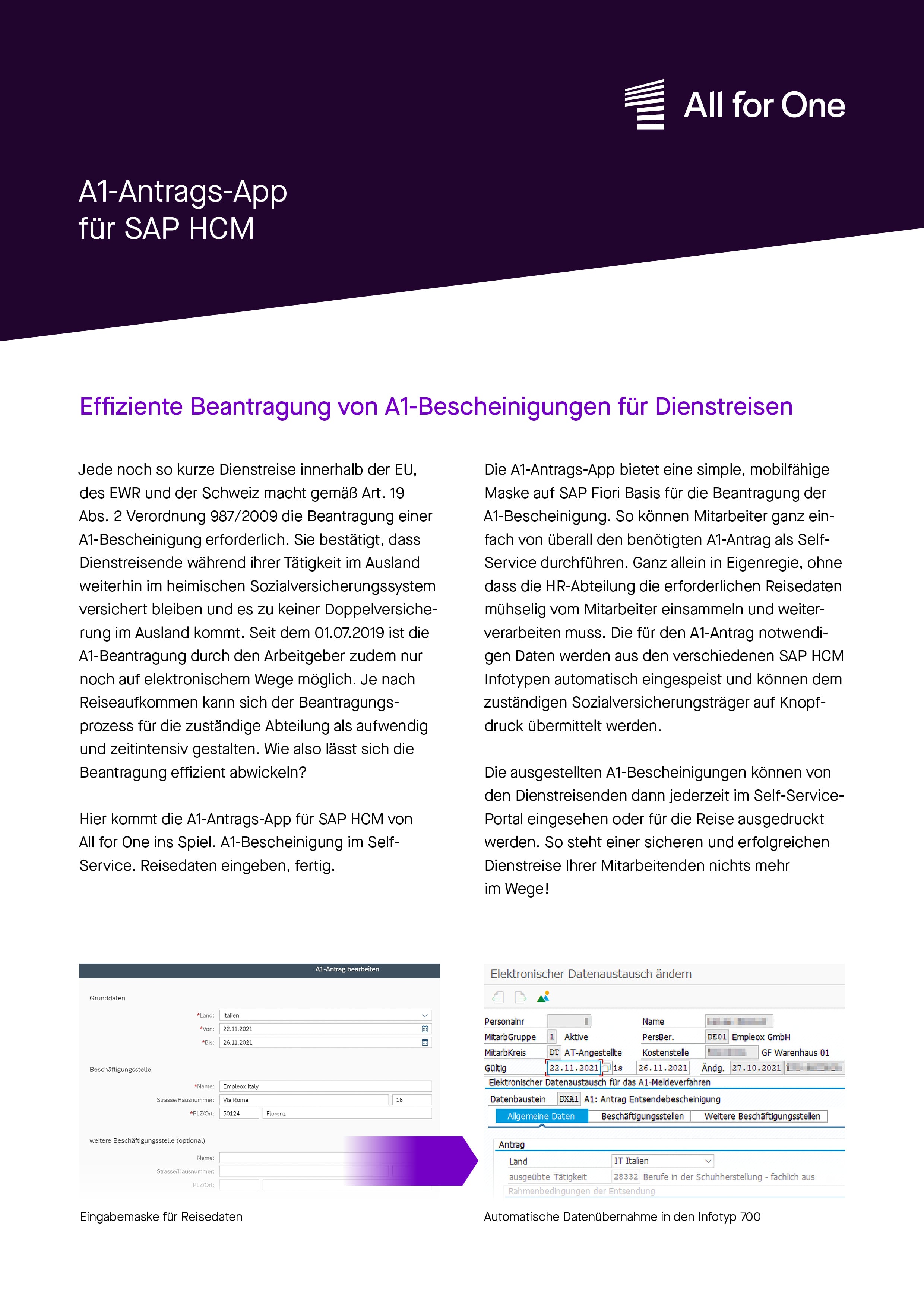 A1-Antrags-App für SAP HCM