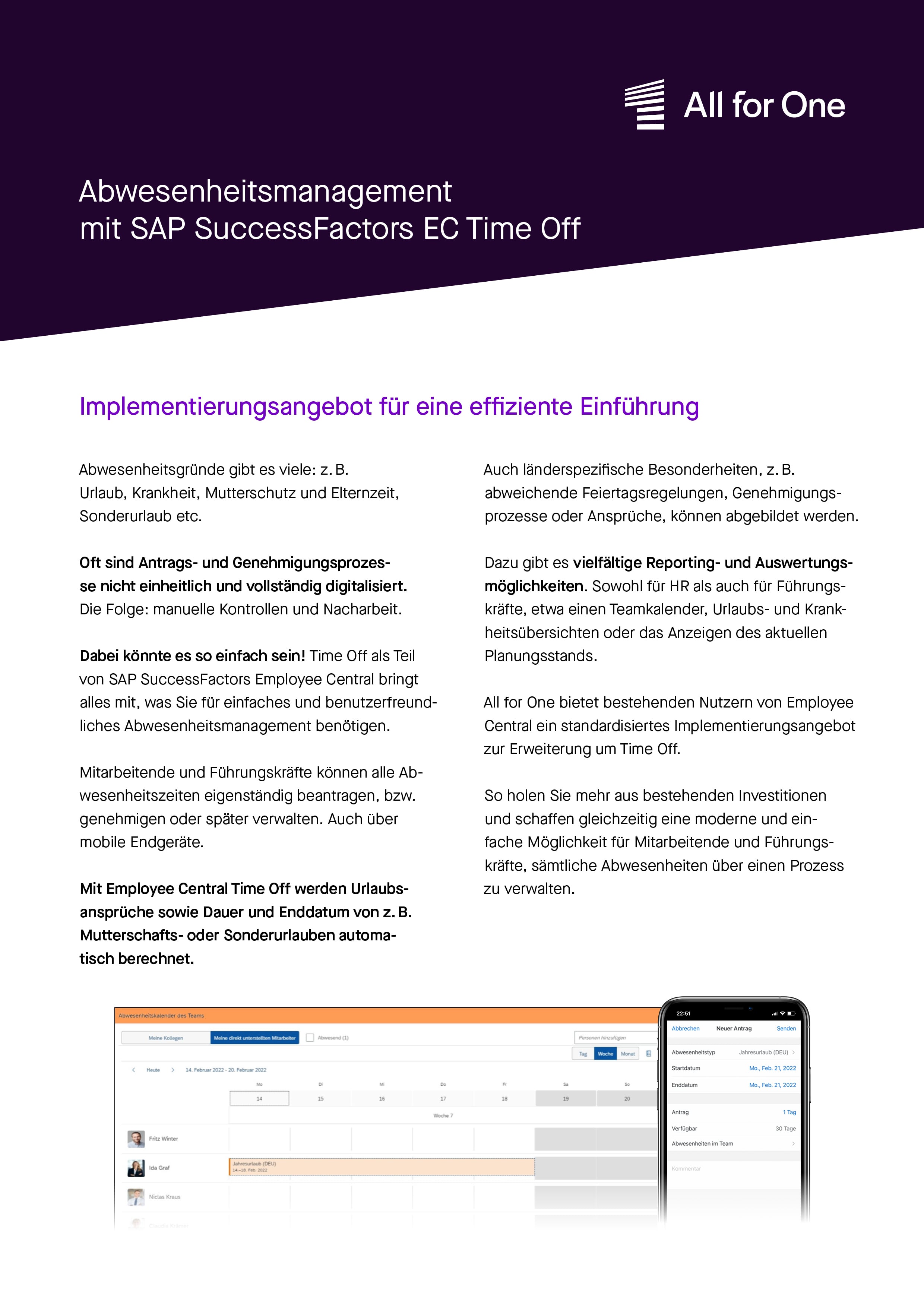 Abwesenheitsmanagement mit SAP SuccessFactors EC Time Off