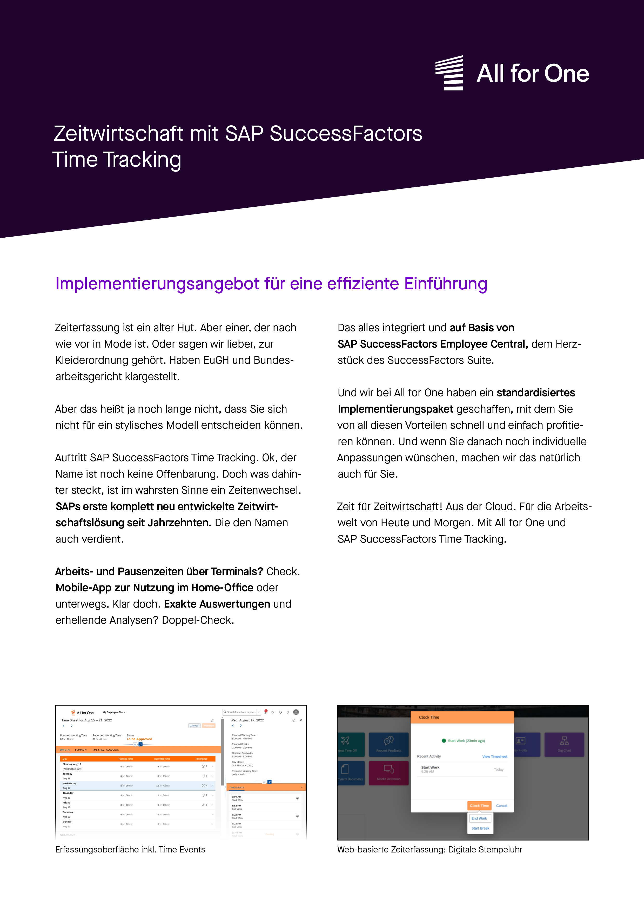 Zeitwirtschaft mit SAP SuccessFactors Time Tracking